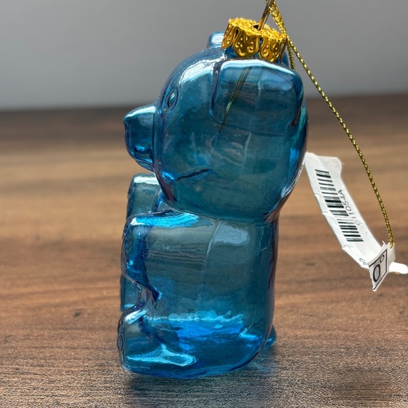 Blue Glass GUMMY BEAR Candy Christmas Tree Belly Hanging Holiday Ornament Decor - Picture 6 of 9